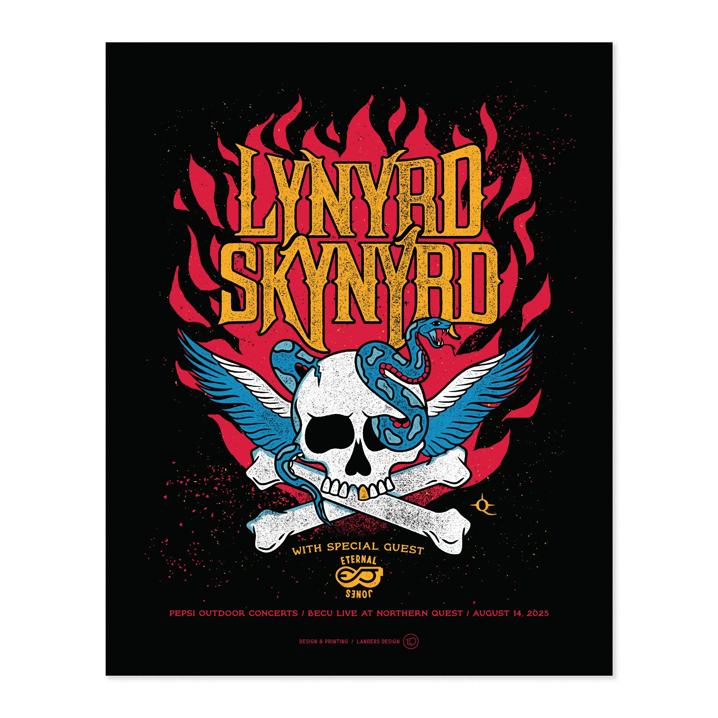 Lynrd Skynrd with Eternal Jones - Screen Printed Poster — Landers